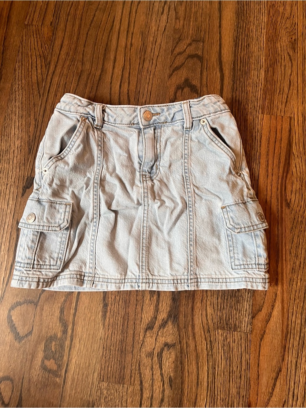 Cat & Jack Light Wash Denim Cargo Mini Skirt